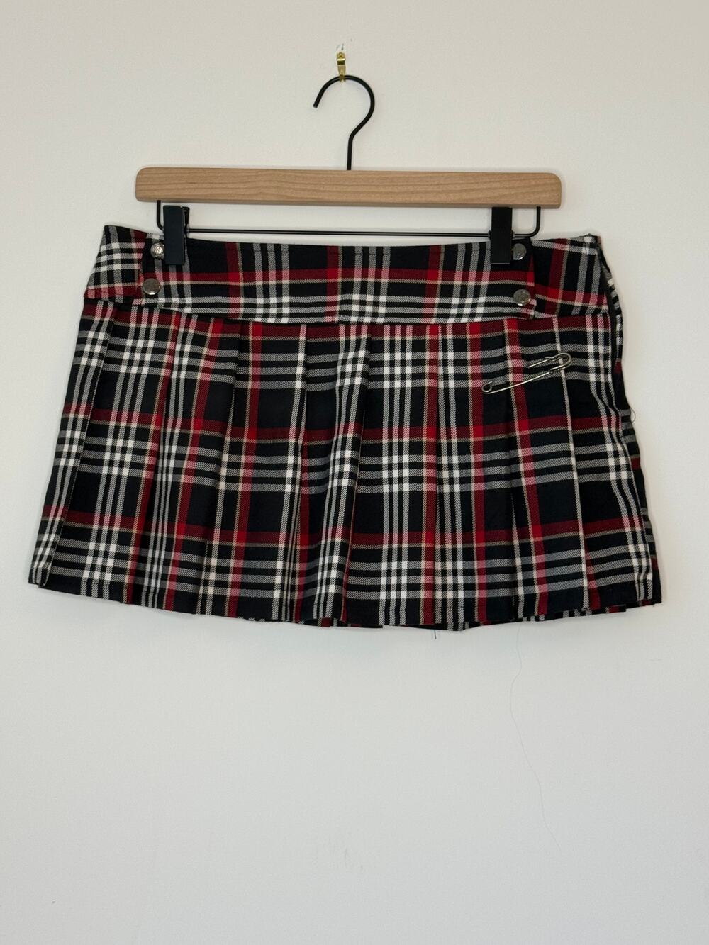 Vintage Lip Service Plaid Punk Mini Skirt Y2K Schoolgirl Size
